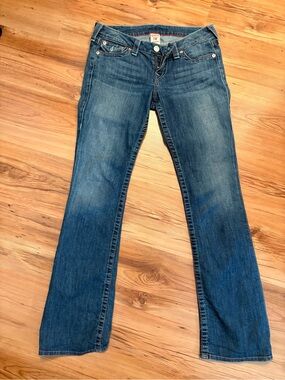 True Religion Women's Boot Cut Jeans in Blue Wash